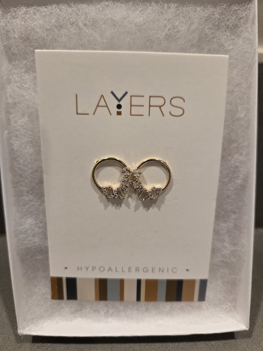 LAYERS Gold Crystal Hoop Earrings